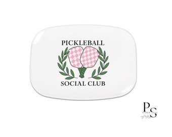 Pickleball Social Club Serving Platter 10x14, Pickleball Party Plate, Pickleball Gift for Women, Fun Pickleball Decor