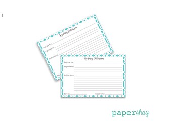 Recipe Cards 4 x 6 Personalized, TRELLIS, Hostess Gift
