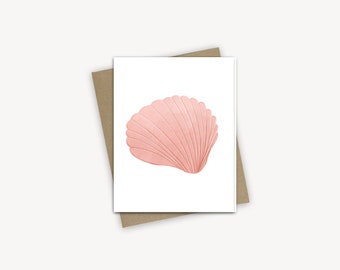 shell pink note card set. card set. kids note. note cards. blank cards. folded stationery.