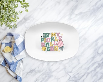 In My Pickleball Era Platter, Retro Era Pickleball Serving Plate, Pool Side, Outdoor Dinner Party, Dinnerware for Hosting and on the Court