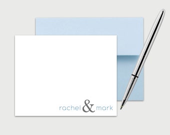 Custom Couples Note Cards,  Personalized Stationery card set, Newlywed Card Set Flat Note Card and Envelope Set, Gifts for Wedding
