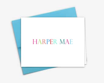 Personalized Stationery or Custom Note Cards, Bridesmaid Gifts, Child Note Cards