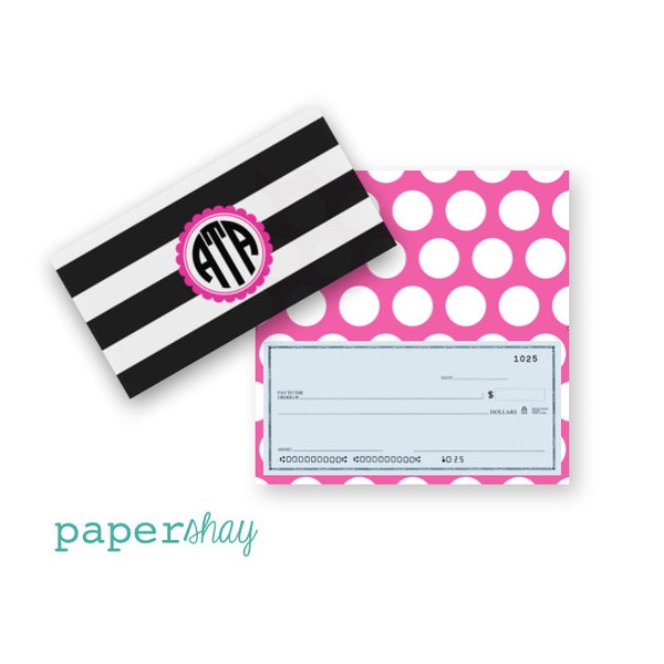 Checkbook Cover, Monogrammed Vinyl Checkbook Cover, Duplicate Checkbook, Top Tear Checkbook, PS303