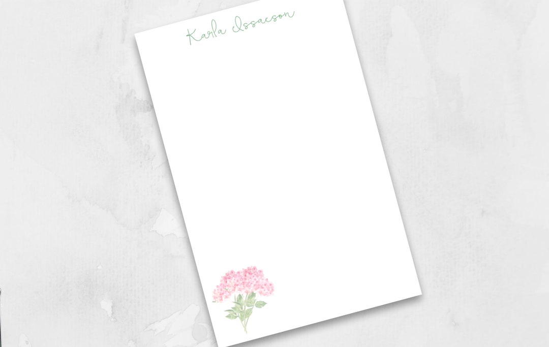 Personalized NOTEPAD With Name Floral Memo Pad Thank You Notes Feminine ...