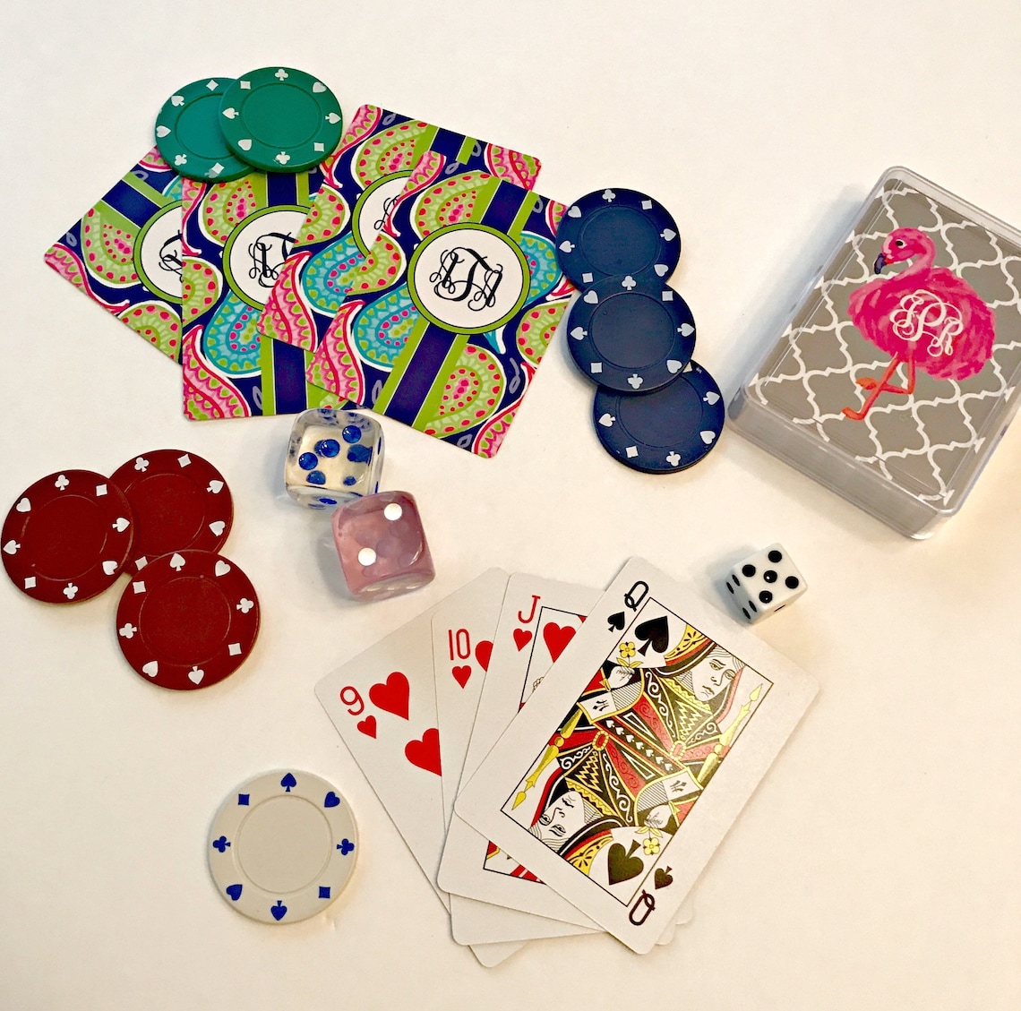 Personalized Poker Playing Cards Monogram Playing Cards Etsy