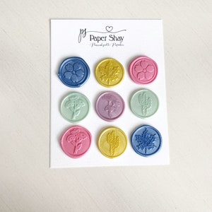 Assorted Bright Wax Seal Stickers, Wax Seal Stickers, Self Adhesive Wax Seal Stickers, Cute Wax Seal Stickers, Wax Seal Stickers, Set of 9