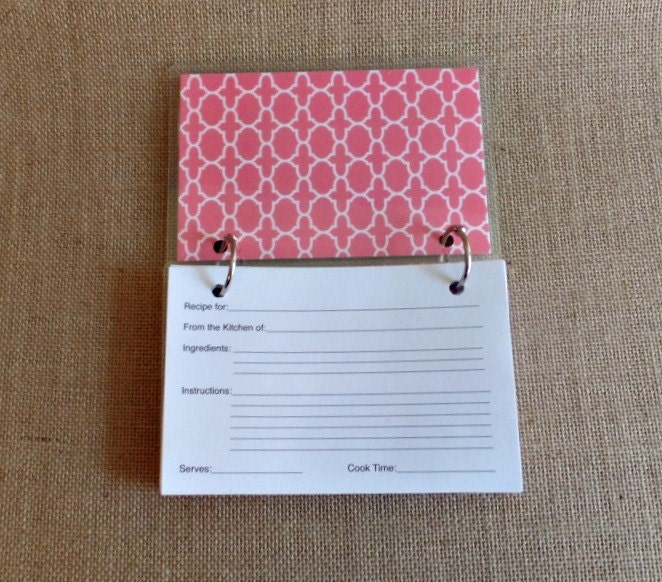 Personalized Index Card Binder Flashcard Holder or Recipe Etsy
