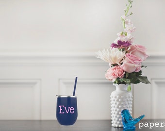 Personalized Stainless Steel Wine Tumbler: Bridesmaid Bachelorette Party Favor