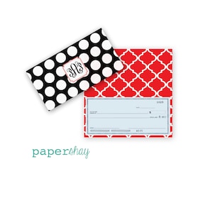 Checkbook Cover, Monogrammed Vinyl Checkbook Cover, Duplicate Checkbook, Top Tear Checkbook, PS333
