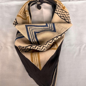 Organic Cotton Bandana: Hand Block Printed Scarf, Natural Dyes