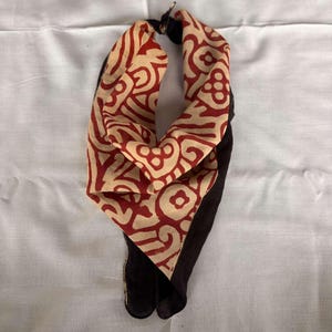 Bandana Schal aus Bio-Baumwolle: Boho Halstuch mit Handblock-Druck
