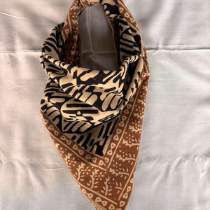 Hand Block Print Bandana Scarf: Organic Cotton Bohemian Style