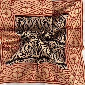 Bandana aus Baumwolle mit Blockprint-Muster: Boho Halstuch, Handgefertigt in Indien