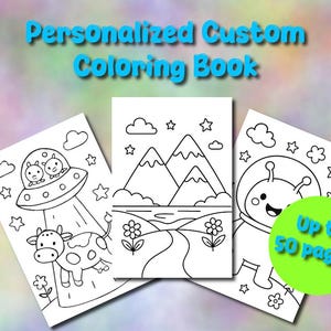 Custom Personalized Coloring Book - Your Theme Ideas Made Into Printable PDF - Up to 50 Pages Kids Activity Book