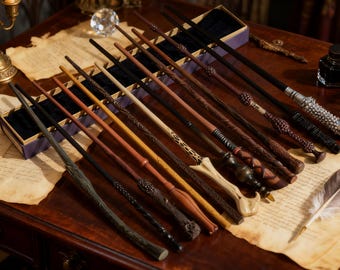 Personalized Resin Wizard Wand, Custom Engraved Name Cosplay Magic Wand (Gift Box)