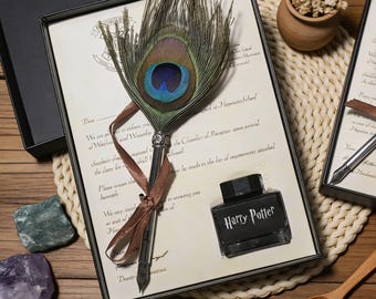 Magic Quill Pen Set, Customizable Name-Dip Fountain Pen, Vintage Quill Pen, Men's Gift, English Writing Gift, Birthday Gift