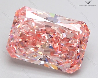 Diamante rosa fantasía radiante de 5,00 quilates cultivado en laboratorio / Diamante suelto, certificado por IGI.