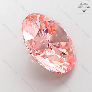 Fancy Vivid Pink Lab Grown Diamond 1-10 CT | Round Cut VS2 | IGI Certified | Strong Fluorescence | Loose Diamond for Jewelry