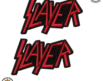 Slayer Logo Embroidered Patch (2 Pcs) - Heavy Metal Band Iron-On
