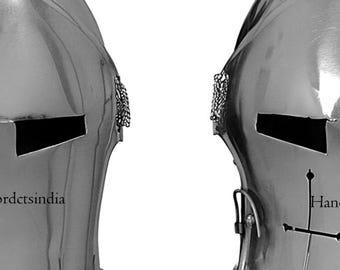 Barbuta Rüstung Helm Mittelalterlicher Ritter 18-Gauge-Weichstahl Cosplay Halloween Kostüm Visored Krieger