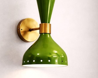 PAIR OF Mid Century Modern Brass Sconces Wall Light Fixture | Vanity light Bedroom Lighting