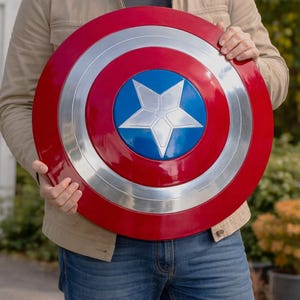 handmade replica of Captain America's iconic shield from the First Avengers