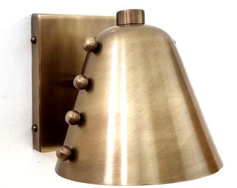 Mid-Century Modern Brass Cone Wall Sconce | Vanity Light And Bedroom Lamp