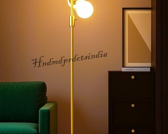 Mid Century Floor Lamp Modern Globe Dimmable LED, 3000K Bulbs