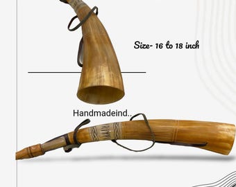Hand Engraved Viking Blow Horn: Medieval Battle Trumpet, Cosplay Prop