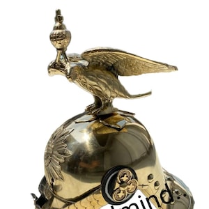 Handmade Prussian Eagle Armour Helmet Brass German Helmet Pickelhaube Vintage Military Collectible LARP & Cosplay Armor Perfect Larp Helmet