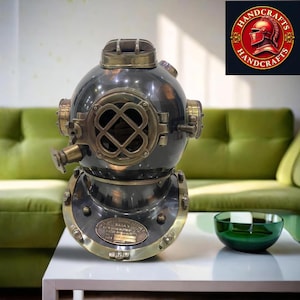 Aluminum Diving Helmet: US Navy Mark V Style, Nautical Home Decor