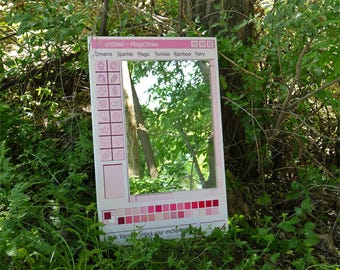 Pink Pixel Paint Mirror, Retro Windows Inspired Decor
