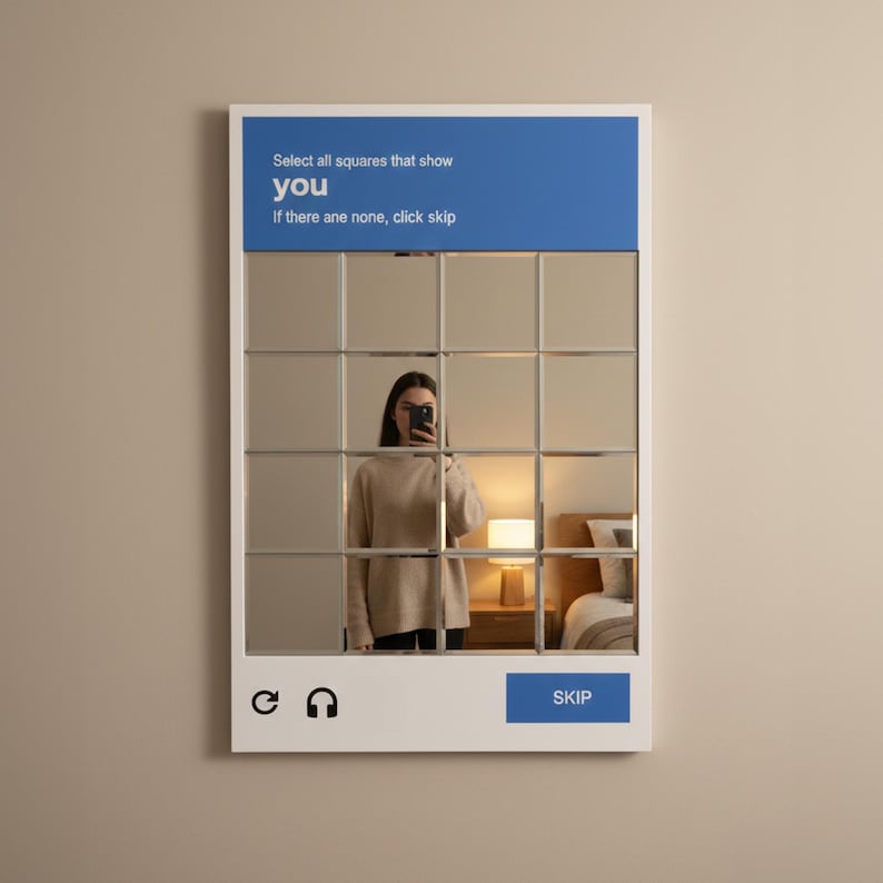 CAPTCHA Puzzle Wandspiegel, Geeky Home Decor Bild 6