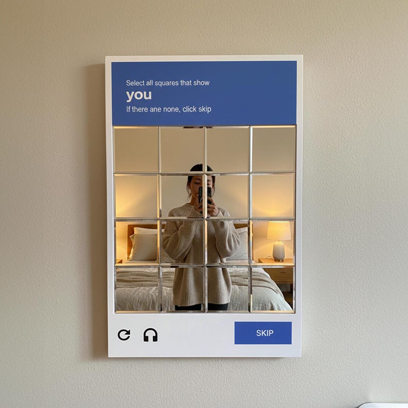 CAPTCHA Puzzle Wandspiegel, Geeky Home Decor Bild 4