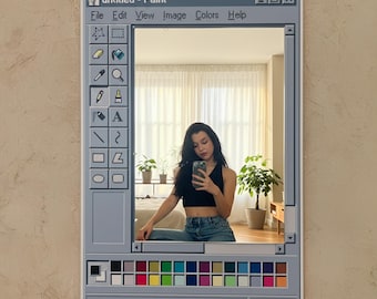 Ms Paint Mirror, Retro Windows Paint Inspired Mirror, Nostalgic Aesthetic Decor, Handmade Pixel Mirror, Paint Mirror, Gift for Designers