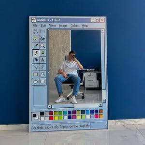 Ms Paint Mirror, Retro Windows Paint Inspired Mirror, Nostalgic Aesthetic Decor, Handmade Pixel Mirror, Paint Mirror, Gift for Designers