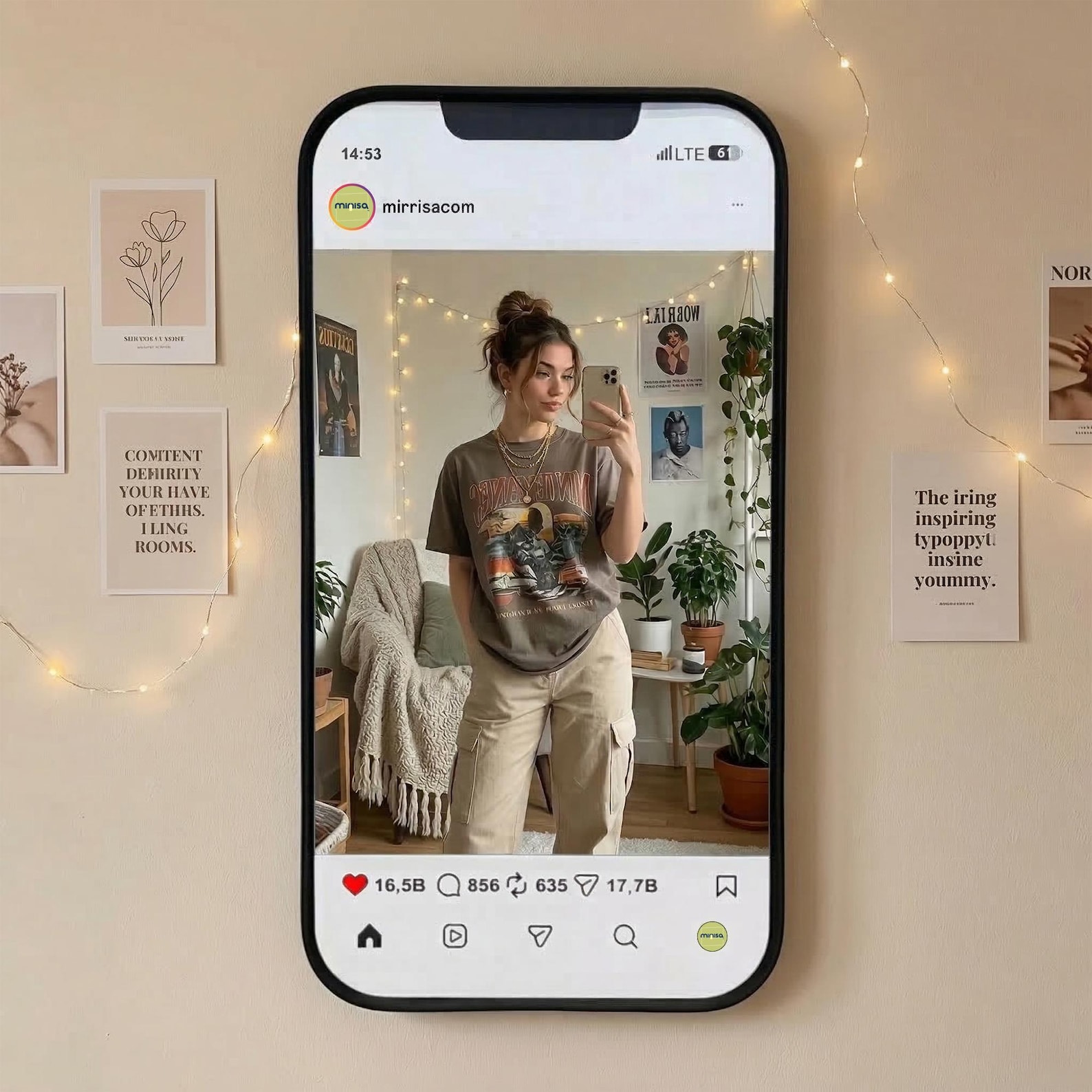 Instagram Mirror Selfie Wall Mirror, Phone Shaped Room Decor - Etsy