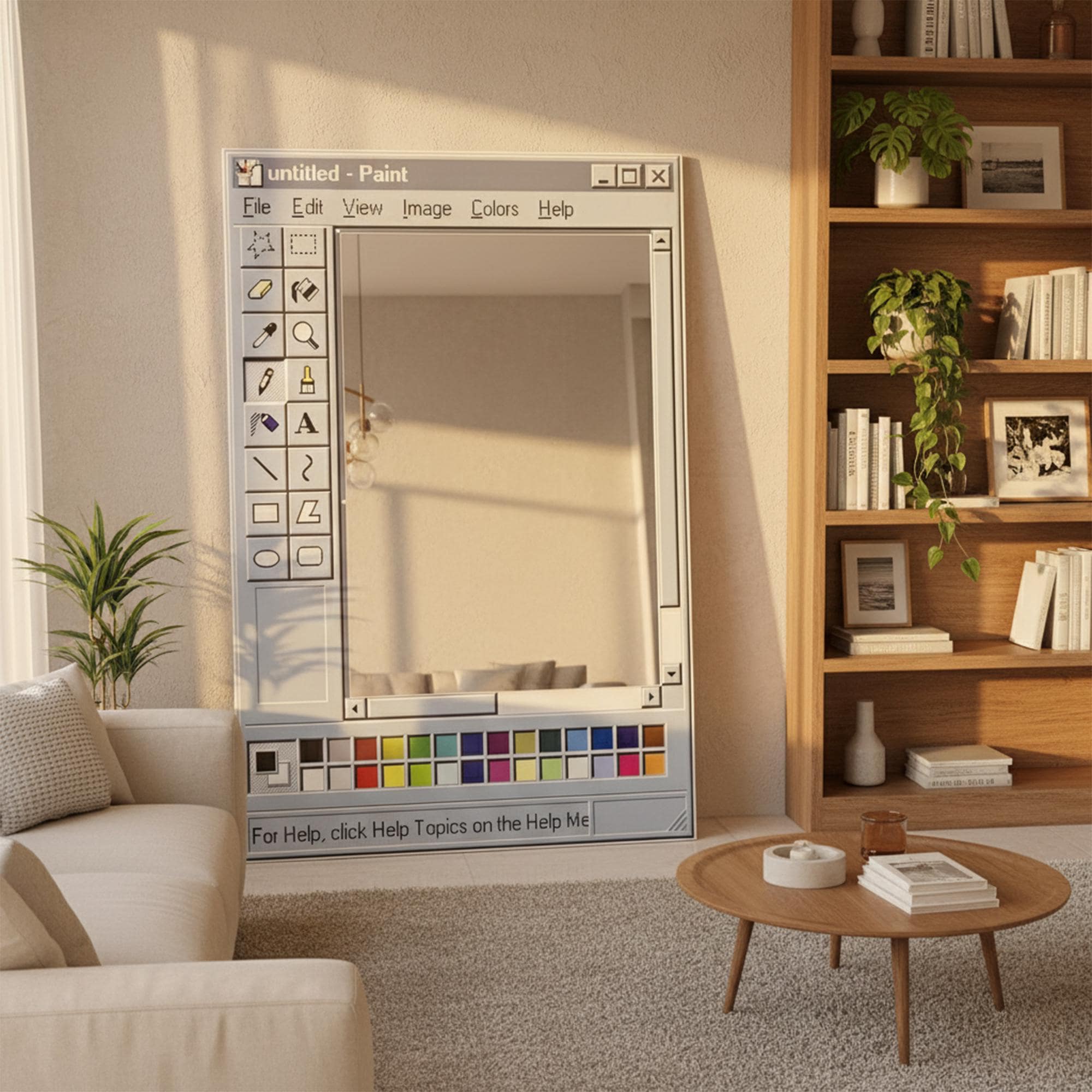 Windows Paint風ミラー　大きい鏡　インテリア　オシャレ鏡 Windows Paint風ミラー 大きい鏡 インテリア オシャレ鏡 【公式通販】