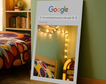Custom Google Search Glass Mirror, Personalized Gift