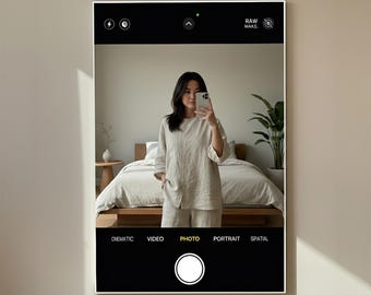 iPhone Camera Interface Mirror, Selfie Wall Mirror, Modern Decor