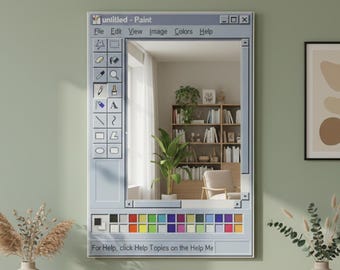 MS Paint Mirror, Retro Windows Computer Decor, Pixel Wall Mirror