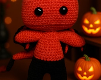 Halloween Demon Crochet Pattern, Spooky Cute Amigurumi tutorial PDF English, Instant Download, Beginner Friendly, Halloween Toy Pattern