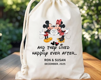 Personalized Disney Happily Ever After Bags, Kids Birthday Name Bags, Mickey Minnie Birthday Wedding Celebration Party Favor Gift Bags