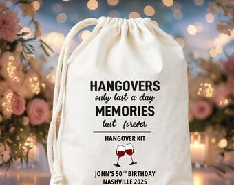Personalisierte Kater nur letzten Tag Taschen - Genesungs-Kit-Taschen - Junggesellinnenparty Dekorationen - Hochzeit Willkommensbeutel - Hangover-kit-Taschen