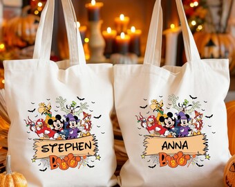 Bolsa de Halloween personalizada de Disney, bolsa de truco o trato de Mickey & Friends Clubhouse, bolsa de fantasmas personalizada para niños, bolsa de dulces de Halloween
