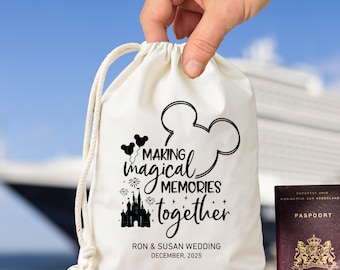 Customized Disney Making Memories Favor Bags, Disney Cruise Vacation Bags, Cruise Hangover Kit, Disney Family Vacation Hangover Kit Bags