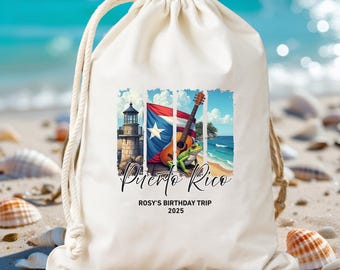Custom Puerto Rico Favor Bags - Destination Wedding - State Outline Bag - Bachelorette Parties - Customized State Favor - Beach Wedding Bags