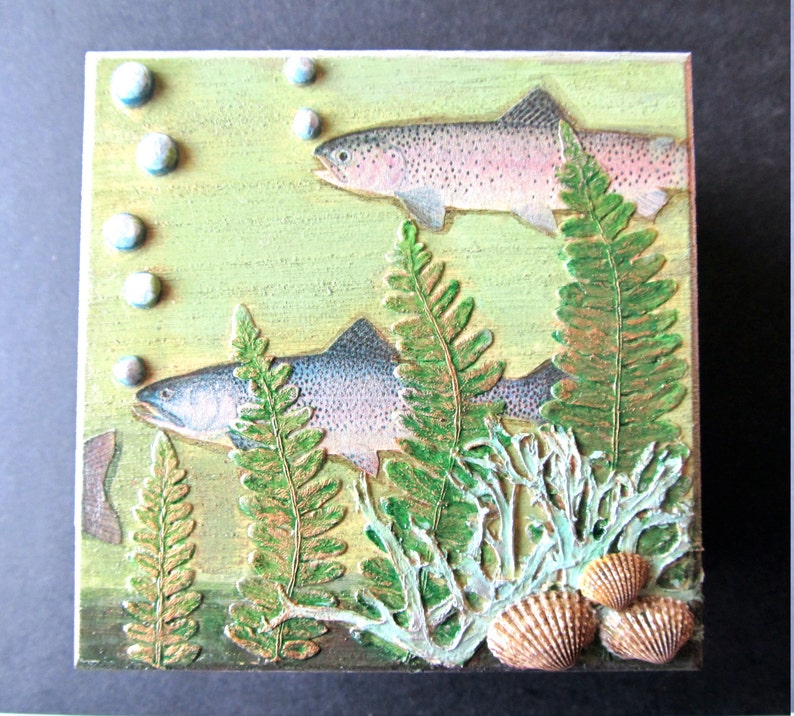 Jewelry Box Wooden Trout Fish Yellowstone Native American Etsy