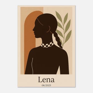 Opera d'arte minimalista personalizzata / Invia un'immagine dal tuo profilo e creala tu stesso / Immagine, nome e testo personalizzati
