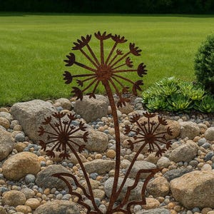 Garden stake dandelion rust, metal flower dandelion, garden decoration made of Corten steel, flower stake, metal art, garden accessories,